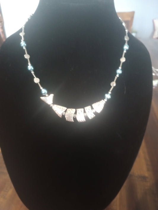 Silver Fish Statement Necklace