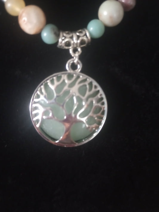 Green Tree of Life Pendant Necklace