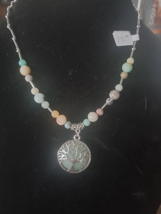 Green Tree of Life Pendant Necklace